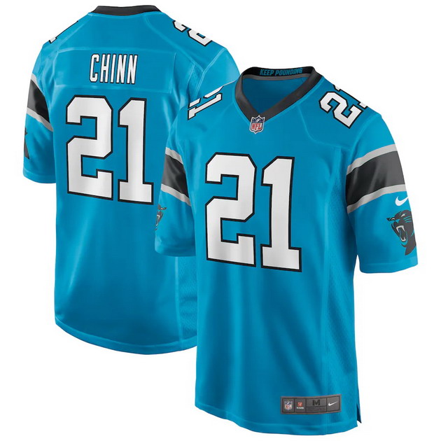 mens nike jeremy chinn blue carolina panthers game player jersey